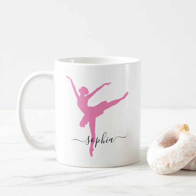 Taza De Café Nombre personalizado Ballerina (Con donut)