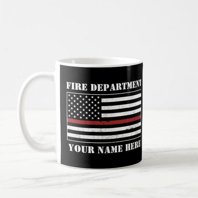 Taza De Café Nombre personalizado Bandera delgada de la línea r (Izquierda)