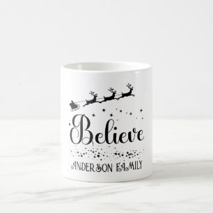 Taza De Café Nombre personalizado "Believe" de los Navidades fa