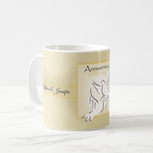 Taza De Café Nombre personalizado, bendiciones del aniversario  (Anverso izquierdo)