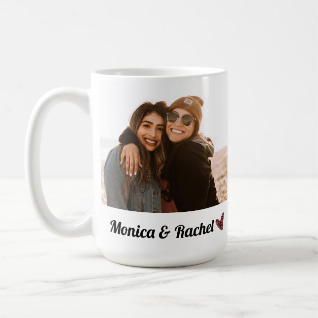 Taza De Café Nombre personalizado BFF Mejor foto de amigos para (Izquierda)