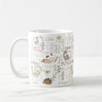 Nombre personalizado boho doodle dinosaur brote ve