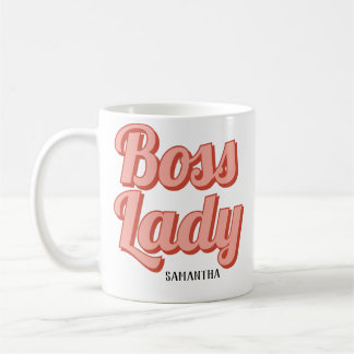 Taza De Café Nombre personalizado Boss Lady Retro