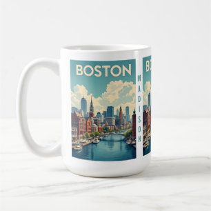 Taza De Café Nombre personalizado Boston Massachusetts