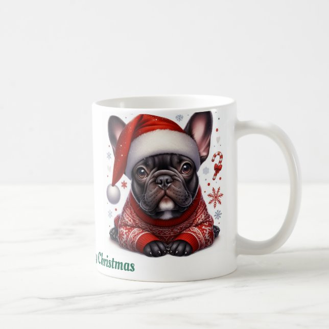 Taza De Café Nombre personalizado, bulldog francés (Derecha)