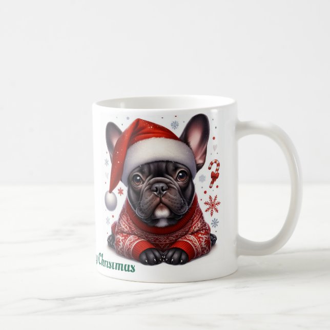 Taza De Café Nombre personalizado, bulldog francés (Derecha)