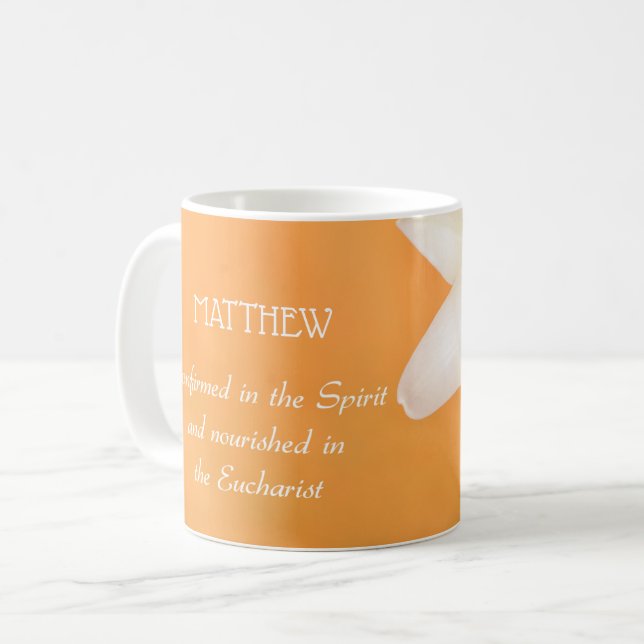 Taza De Café Nombre personalizado, celebración de RCIA felicita (Anverso izquierdo)