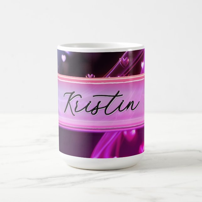 Taza De Café Nombre Personalizado Chicas con Poder Vidrio | Caf (Centro)