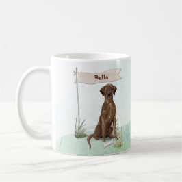 Taza De Café Nombre personalizado Chocolate Lab Mascota Perro