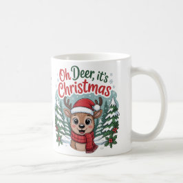 Taza De Café Nombre personalizado ciervo de Navidad