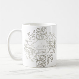 Taza De Café Nombre personalizado Communia Floral Gold