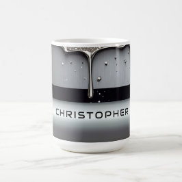 Taza De Café Nombre personalizado con metal líquido que gotea