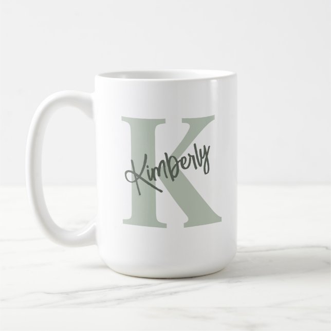 Taza De Café Nombre Personalizado con Monograma (Izquierda)