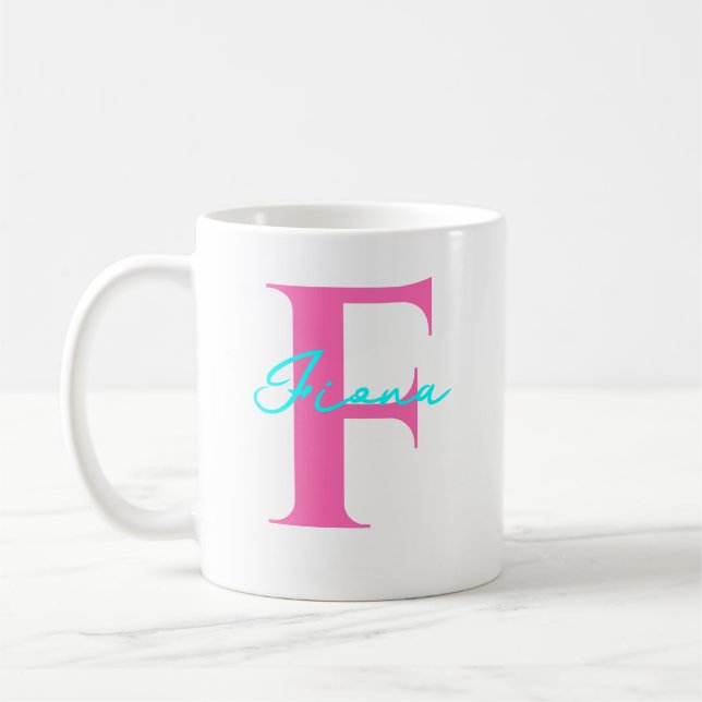Taza De Café Nombre Personalizado Con Regalo Inicial Para Ella (Izquierda)