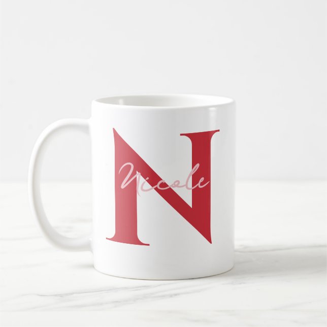 Taza De Café Nombre Personalizado Con Regalo Inicial Para Ella (Izquierda)