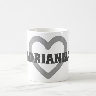 Taza De Café Nombre personalizado Contorno simple de corazón g