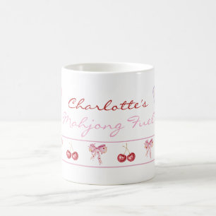 Taza De Café Nombre personalizado Coquette Mahjong Fuel Lazos R