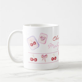 Taza De Café Nombre personalizado Coquette Mahjong Fuel Lazos R