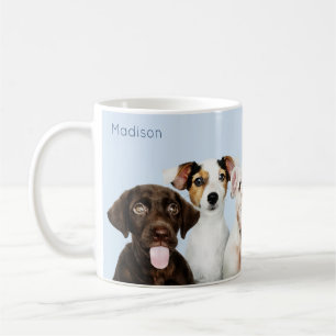 Taza De Café Nombre personalizado Corte Puppies mugs