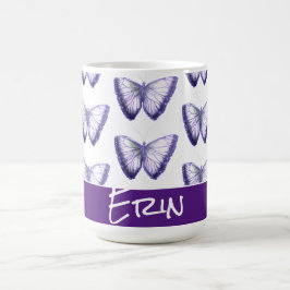 Taza De Café Nombre personalizado Cute Trendy Hermosa Mariposa
