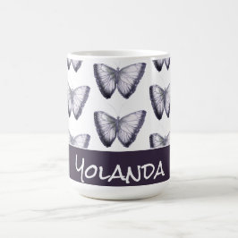 Taza De Café Nombre personalizado Cute Trendy Hermosa Mariposa