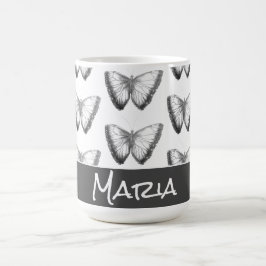 Taza De Café Nombre personalizado Cute Trendy Hermosa Mariposa