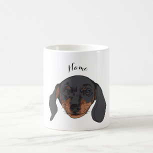 Taza De Café Nombre personalizado Dachshund Art
