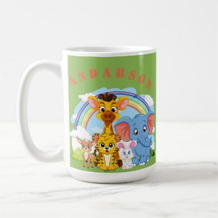 Taza De Café Nombre personalizado de animal de jungla