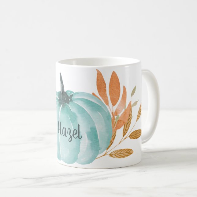 Taza De Café Nombre personalizado de calabaza botánica de cosec (Anverso derecho)