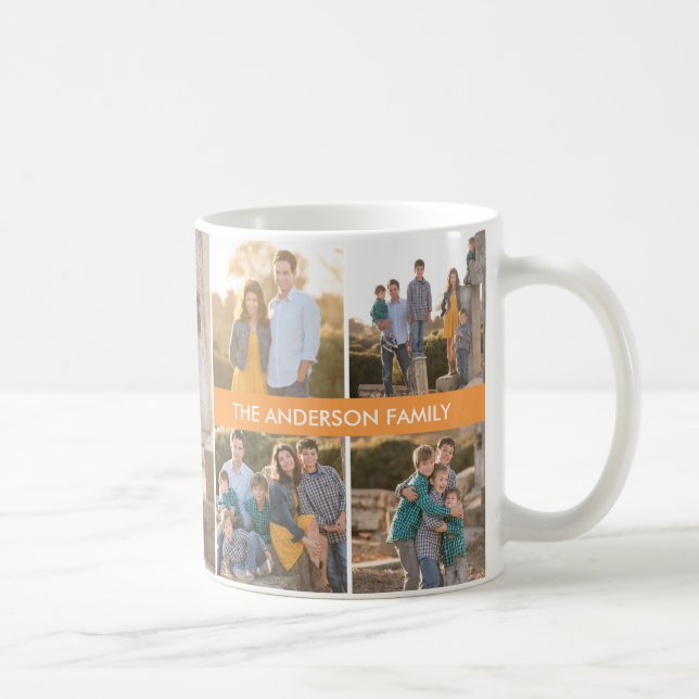 Taza De Café Nombre personalizado de colección de fotos de 5 pe (Derecha)