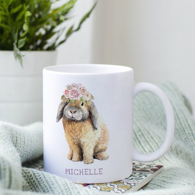 Taza De Café Nombre personalizado de Conejo de Conejo de Conejo (Subido por el creador)