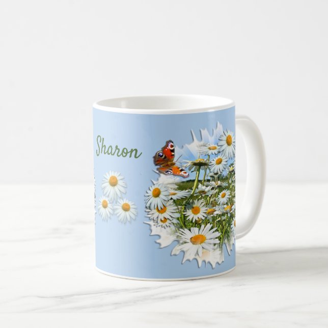 Taza De Café Nombre personalizado de Daisy Meadow personalizado (Anverso derecho)
