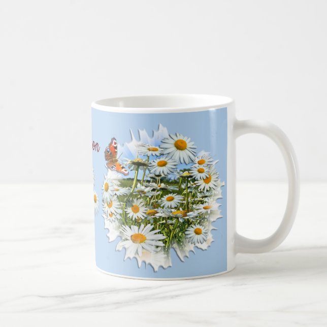 Taza De Café Nombre personalizado de Daisy Meadow personalizado (Derecha)