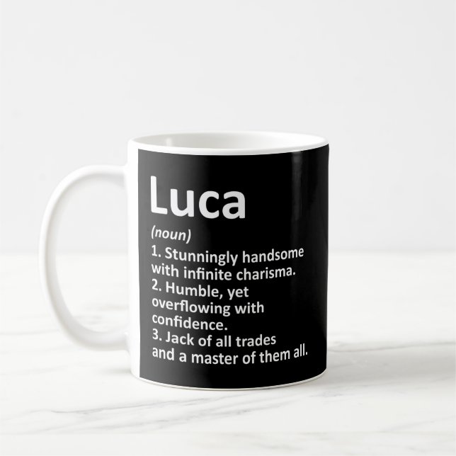 Taza De Café Nombre personalizado de definición de luca (Izquierda)