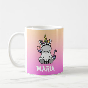 Taza De Café Nombre personalizado de degradado de arco iris uni