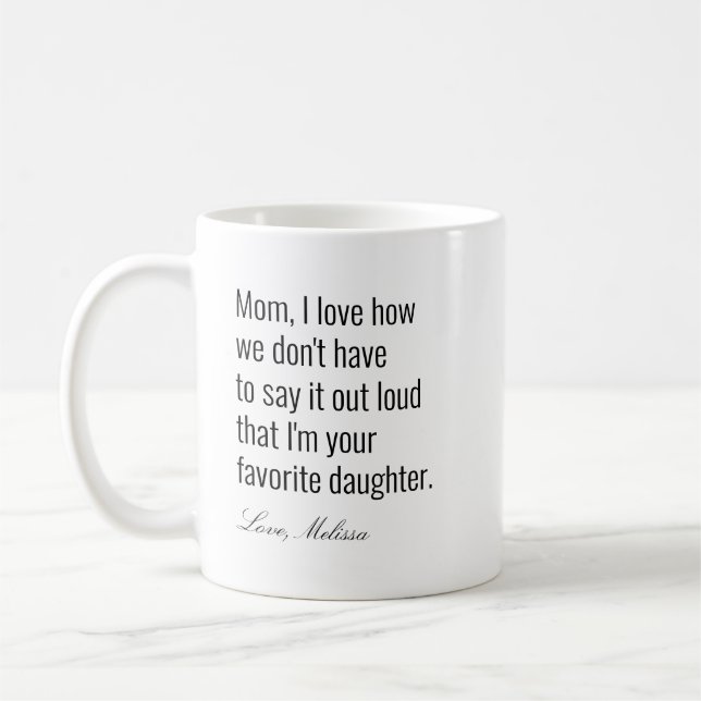 Taza De Café Nombre personalizado de Día de la Madre divertido (Izquierda)