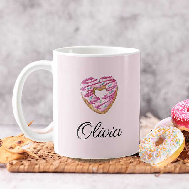 Taza De Café Nombre personalizado de Donut Sweet Chica Sprinkle (Subido por el creador)