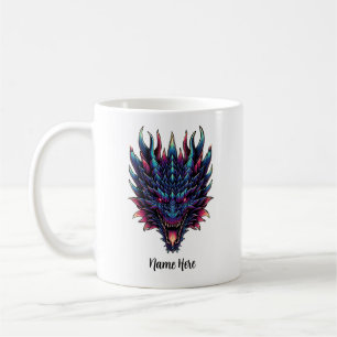 Taza De Café Nombre personalizado de dragón mítico