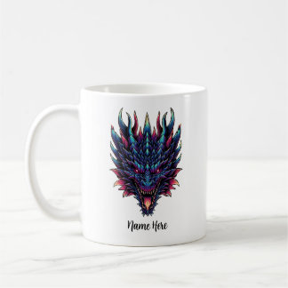 Taza De Café Nombre personalizado de dragón mítico