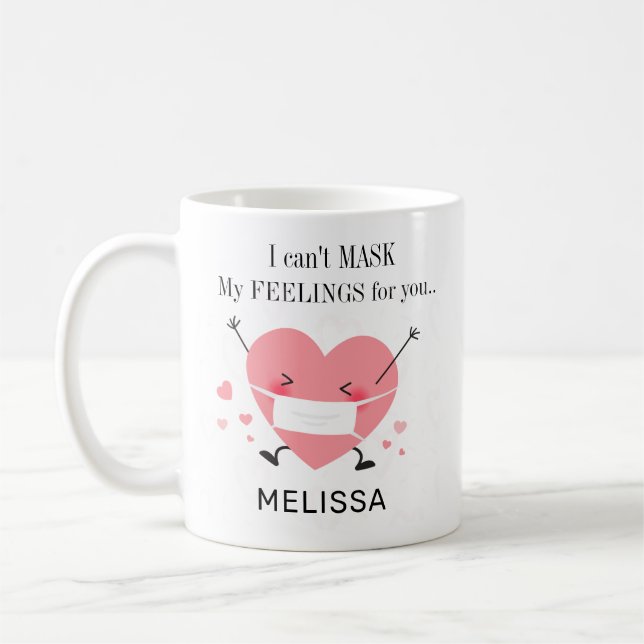 Taza De Café Nombre personalizado de El día de San Valentín pan (Izquierda)