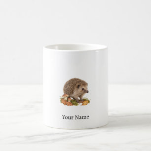 Taza De Café Nombre personalizado de erizo Regalo de otoño