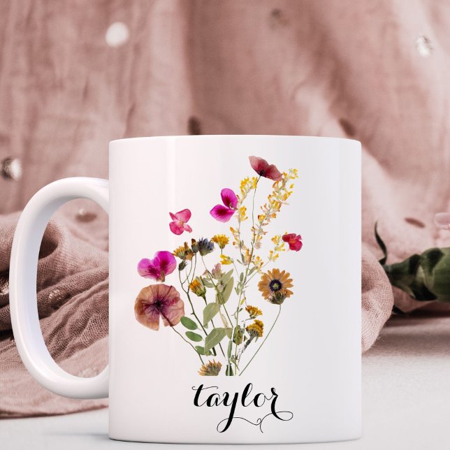 Taza De Café Nombre personalizado de flor silvestre (Subido por el creador)