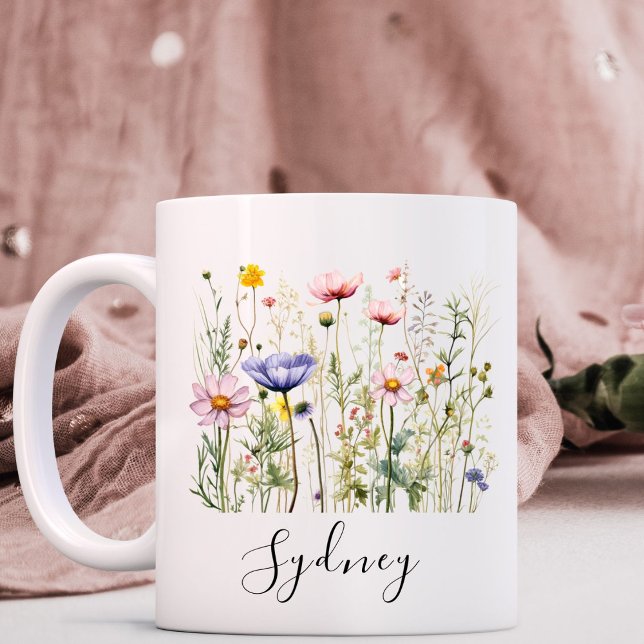 Taza De Café Nombre personalizado de flor silvestre (Subido por el creador)