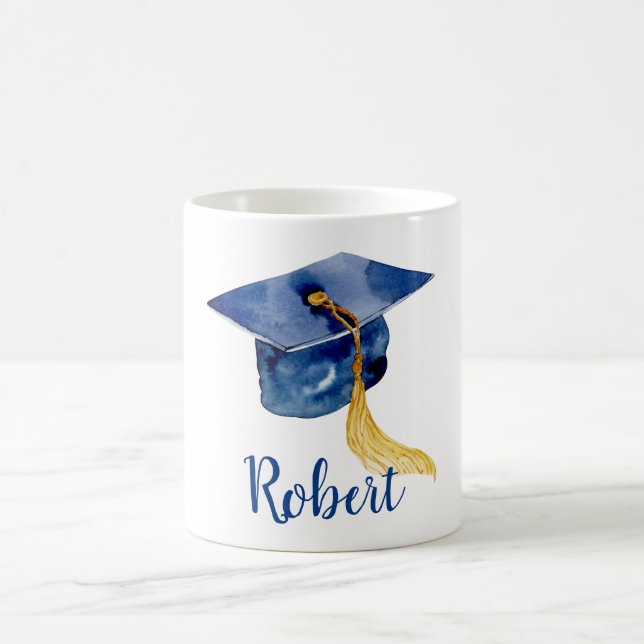 Taza De Café Nombre personalizado de graduación Coffee Mug (Centro)