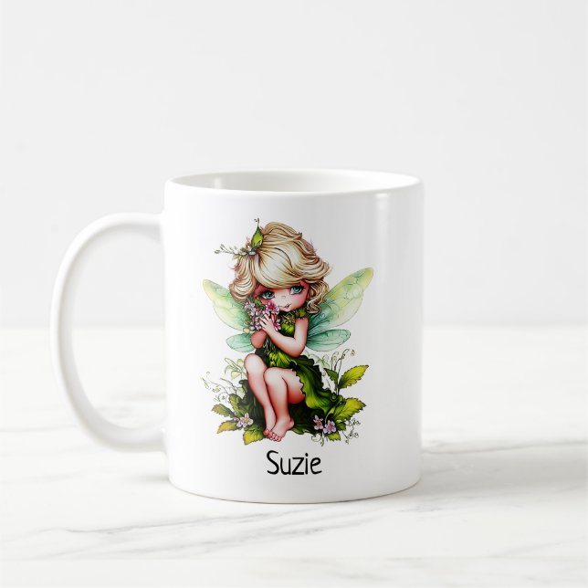 Taza De Café Nombre personalizado de Hada de Jardín Cuaderno (Izquierda)