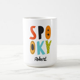 Taza De Café Nombre personalizado de Halloween espeluznante