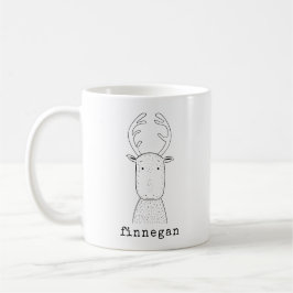 Taza De Café Nombre personalizado de Ilustracion de línea simpl