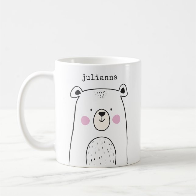 Taza De Café Nombre personalizado de Ilustracion de oso caprich (Izquierda)