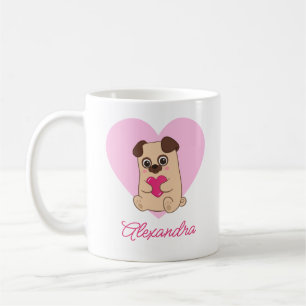 Taza De Café Nombre personalizado de kawaii de pulmón rosado