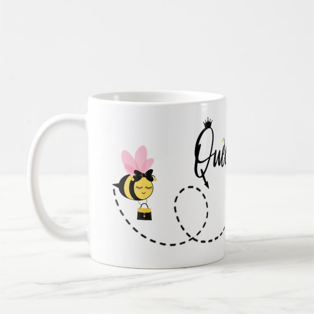 Taza De Café Nombre personalizado de la abeja de reina (Izquierda)